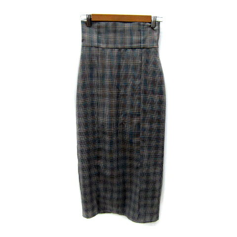 【中古】フーズフーチコ who's who Chico タイトスカート ロング丈 マキシ丈 千鳥格子柄 チェック柄 スリット F 白 ホワイト 黒 ブラック /SY5 レディース 【ベクトル 古着】 250430