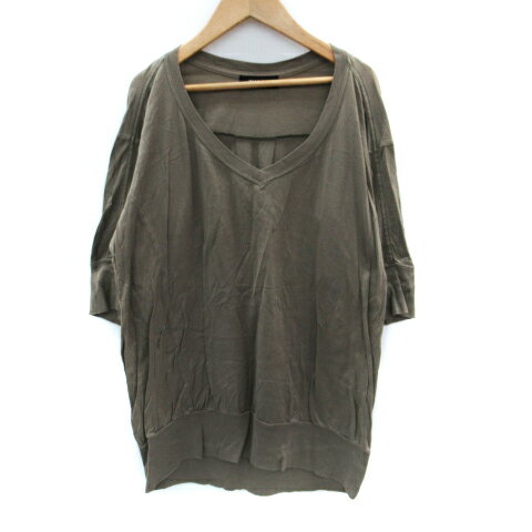 【中古】ズッカ zucca チュニック 七分袖 Vネック M カーキ /SM30 レディース 【ベクトル 古着】 250416 【中古】ズッカ zucca チュニック 七分袖 Vネック M カーキ /SM30 レディース 【ベクトル 古着】 250416