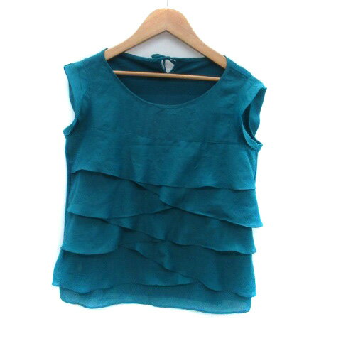 【中古】ミミ&ロジャー mimi&roger ブラウス カットソー ラウンドネック ノースリーブ ティアード フリ..