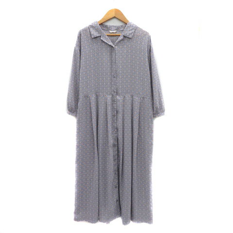 【中古】エヘカソポ サマンサモスモス ehka sopo SM2 シャツワンピース ロング丈 七分袖 総柄 F マルチカラー パープル /YK25 レディース 【ベクトル 古着】 250428 【中古】エヘカソポ サマンサモスモス ehka sopo SM2 シャツワンピース ロング丈 七分袖 総柄 F マルチカラー パープル /YK25 レディース 【ベクトル 古着】 250428