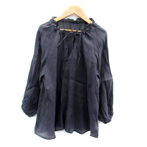 Long-Sleeved - 【中古】ナノユニバース nano universe ブラウス カットソー 長袖 リボン 無地 F チャコールグレー /HO7 レディース 【ベクトル 古着】 250501