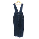 【中古】ザラ ZARA デニムサロペット オーバーオール ロング丈 フリンジ S インディゴ /YK34 レディース 【ベクトル 古着】 250422(4)