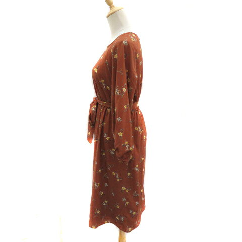 【中古】ロペピクニック ROPE Picnic ワンピース ミモレ丈 長袖 ウエストリボン 花柄 38 M マルチカラー ブラウン /YK11 レディース 【ベクトル 古着】 250417 vectorpremium-18445760 ブランド古着ベクトルプレミアム店 サンプル画像2