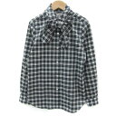 【中古】ドレステリア DRESSTERIOR カジュアルシャツ 長袖 リボン チェック柄 マルチカラー 38 M グリーン 緑 /YM2 レディース 【ベクトル 古着】 250421