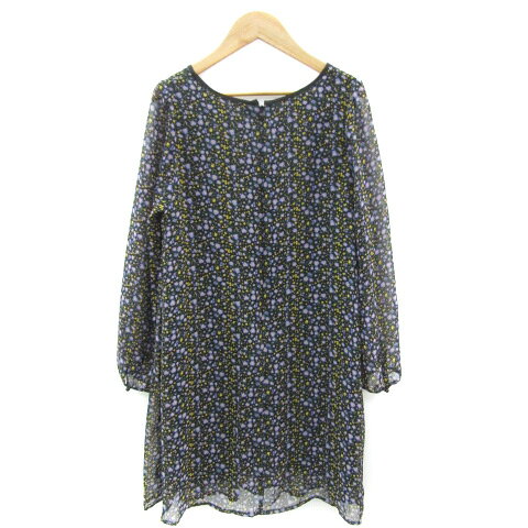 【中古】ロペピクニック ROPE Picnic ワンピース ミニ丈 長袖 ラウンドネック 花柄 マルチカラー 38 M ブラック 黒 /YM12 レディース 【ベクトル 古着】 250421 vectorpremium-18448853 ブランド古着ベクトルプレミアム店 サンプル画像2