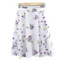 【中古】ミッシュマッシュ MISCH MASCH フレアスカート ミモレ丈 花柄 XS マルチカラー 紫 パープル /HO27 レディース 【ベクトル 古着】 250428(4)