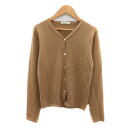 【中古】ラ カプラ La Capra カーディガン ミドル丈 Vネック シルク カシミヤ混 M ベージュ /YK40 レディース 【ベクトル 古着】 250514(4)