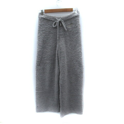 【中古】ジェラートピケ gelato pique ルームウェア ストレートパンツ ロング丈 ロゴ刺繍 F グレー /SM11 レディース 【ベクトル 古着】 2...