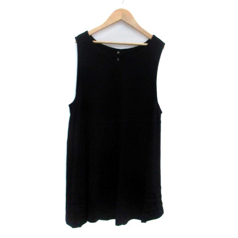 【中古】グローバルスイッチ GLOBAL SWITCH ジャンパースカート ワンピース ラウンドネック ノースリーブ ひざ丈 42 XL 黒 ブラック /HO57 レディース 【ベクトル 古着】 250512