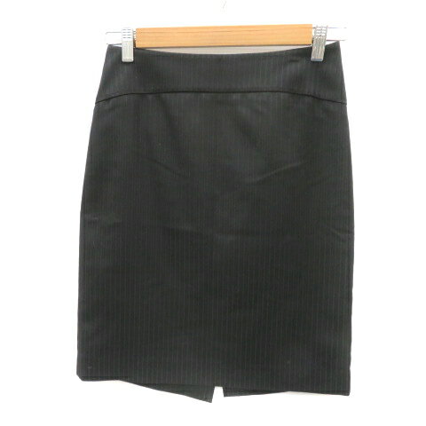 【中古】アンタイトル UNTITLED タイトスカート ひざ丈 スリット ピンストライプ柄 シルク混 1 黒 ブラック /YK11 レディース 【ベクトル 古着】 250513 【中古】アンタイトル UNTITLED タイトスカート ひざ丈 スリット ピンストライプ柄 シルク混 1 黒 ブラック /YK11 レディース 【ベクトル 古着】 250513