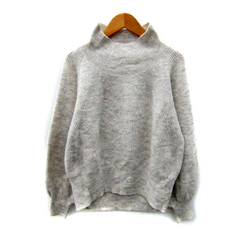 【中古】レディアゼル REDYAZEL ニット カットソー 長袖 ハイネック 無地 F ライトグレー /SY28 レディ..