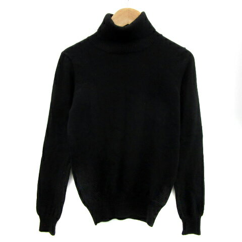 【中古】ナチュラルビューティーベーシック NATURAL BEAUTY BASIC ニット カットソー 長袖 タートルネック 無地 S 黒 ブラック /YS19 レディース 【ベクトル 古着】 250522