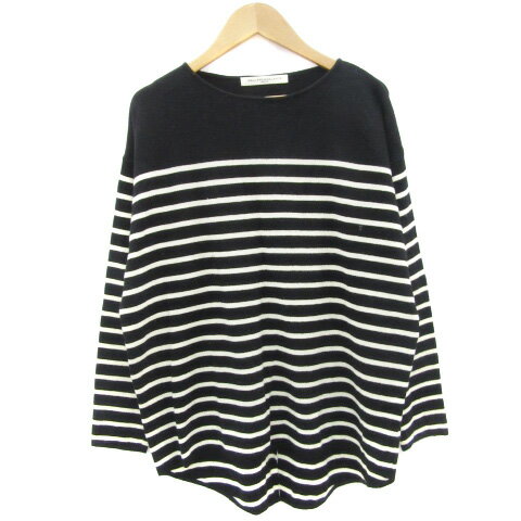 【中古】ガリャルダガランテ GALLARDAGALANTE ニット カットソー 長袖 ボーダー柄 F ブラック 黒 /YM18..