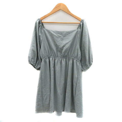 【中古】ヘザー Heather チュニック カットソー 五分袖 Vネック F カーキ /YK47 レディース 【ベクトル 古着】 250520