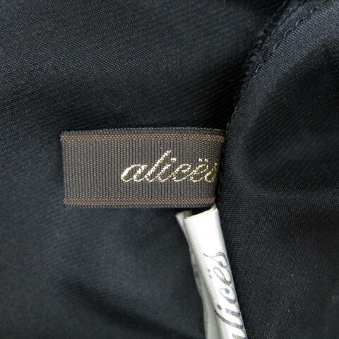 【中古】アリシャス alices キャミソールワンピース ミモレ丈 無地 ラインストーン 38 M 黒 ブラック /SY47 レディース 【ベクトル 古着】 250527