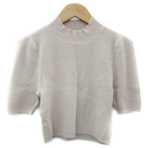 【中古】スナイデル SNIDEL ニット カットソー 半袖 F ベージュ /YM8 レディース 【ベクトル 古着】 25..