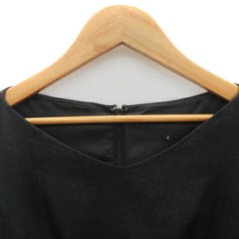 【中古】アンタイトル UNTITLED ノースリーブワンピース ひざ丈 スリット 1 黒 ブラック /YK29 レディース 【ベクトル 古着】 250530