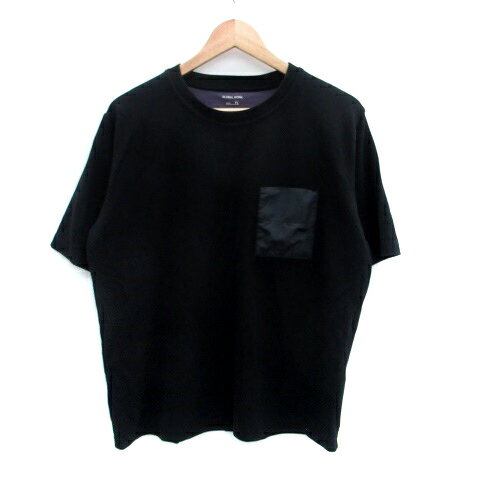 【中古】グローバルワーク GLOBAL WORK Tシャツ カットソー クルーネック 半袖 XL 黒 ブラック /HO43 ..