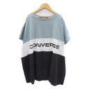 【中古】コンバース CONVERSE チュニック カットソー 半袖 M マルチカラー ライトブルー /YK36 レディース 【ベクトル 古着】 250611