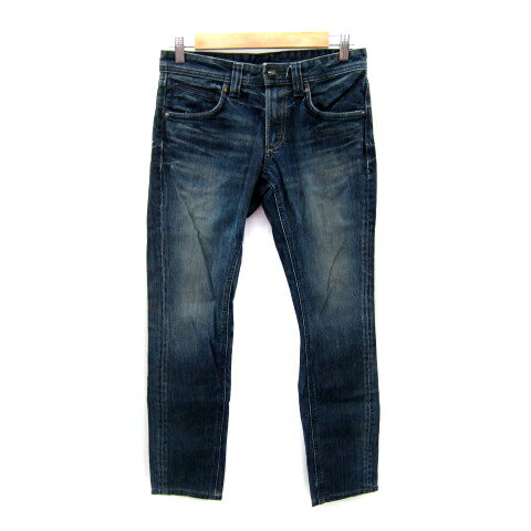 【中古】ビッグジョン Big John デニムパンツ ジーンズ スキニーパンツ ロング丈 30 紺 ネイビー /SY6 メンズ 【ベクトル 古着】 250612
