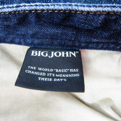 【中古】ビッグジョン Big John デニムパンツ ジーンズ スキニーパンツ ロング丈 30 紺 ネイビー /SY6 メンズ 【ベクトル 古着】 250612