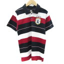 【中古】アンブロ UMBRO ポロシャツ 半袖 ボーダー柄 マルチカラー M ネイビー 紺 /YM28 レディース 【ベクトル 古着】 250610