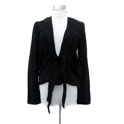 【中古】ズッカ zucca カーディガン Vネック ショート丈 S 黒 ブラック /HO15 レディース 【ベクトル 古着】 250618