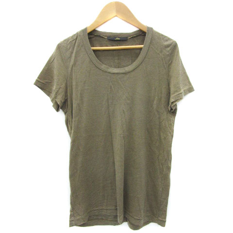 【中古】リエス Liesse カットソー 半袖 ボーダー柄 ベージュ ブラック 黒 /YM25 レディース 【ベクトル 古着】 250625