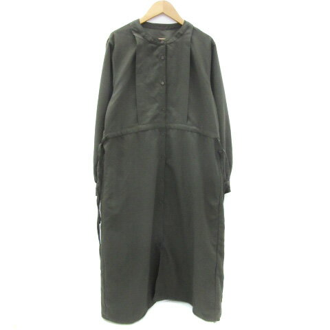 【中古】イッカ ikka シャツワンピース ロング丈 長袖 バンドカラー L カーキ /YM21 レディース 【ベクトル 古着】 250618 【中古】イッカ ikka シャツワンピース ロング丈 長袖 バンドカラー L カーキ /YM21 レディース 【ベクトル 古着】 250618