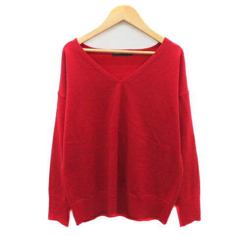 【中古】ノーブル NOBLE ニット カットソー 長袖 Vネック 赤 レッド /YK19 レディース 【ベクトル 古着】 250620