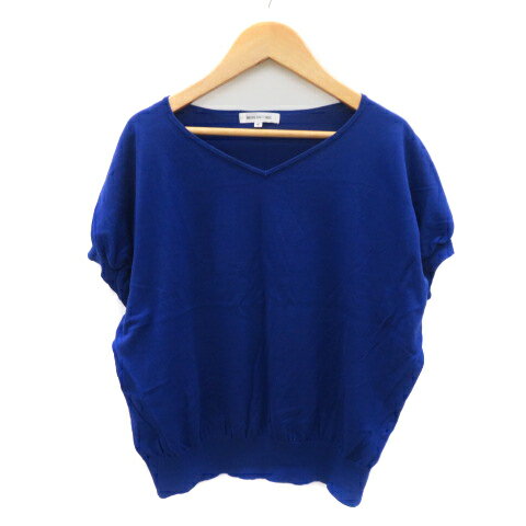 【中古】ナチュラルビューティーベーシック NATURAL BEAUTY BASIC ニット カットソー 半袖 Vネック オ..