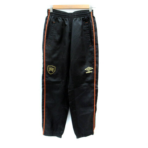 【中古】アンブロ UMBRO スポーツウェア ジャージ ジョガーパンツ ロング丈 ロゴ刺繍 プリント M 黒 ブラック オレンジ /SM2 メンズ 【ベクトル 古着】 250711