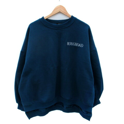 【中古】未使用品 ノンヘッジ non-hedge トレーナー スウェット 刺繍 裏起毛 F オーバーサイズ ブルーグリーン /SM14 レディース 【ベクトル 古着】 250709