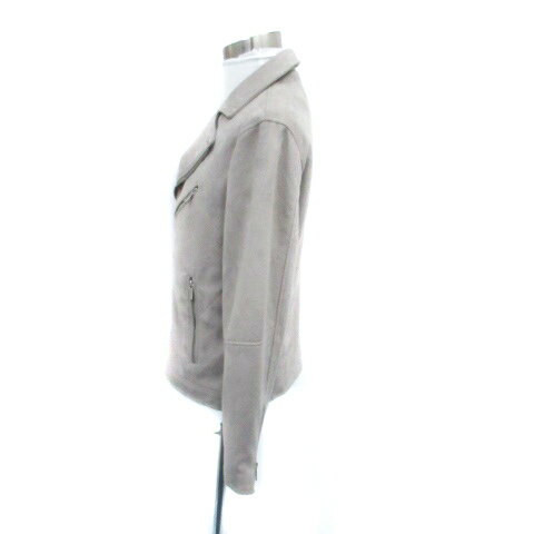 【中古】ザラ ZARA ライダースジャケット ミドル丈 ダブル スエード調 M グレー /HO5 メンズ 【ベクトル 古着】 250729