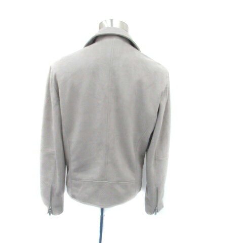 【中古】ザラ ZARA ライダースジャケット ミドル丈 ダブル スエード調 M グレー /HO5 メンズ 【ベクトル 古着】 250729