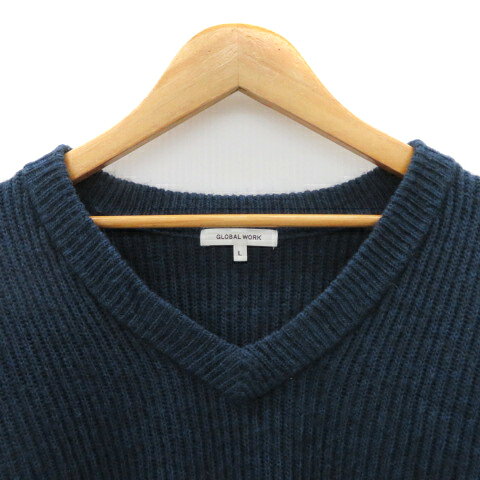 【中古】グローバルワーク GLOBAL WORK ニット セーター 長袖 Vネック ウール混 L 紺 ネイビー /YK28 レディース 【ベクトル 古着】 250801 vectorpremium-18589623 ブランド古着ベクトルプレミアム店 サンプル画像3