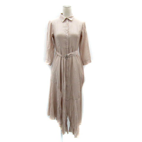 【中古】エミ アトリエ emmi atelier シャツワンピース ロング丈 マキシ丈 七分袖 無地 ベルト付き 0 ベージュ /SY41 レディース 【ベクトル 古着】 250729 【中古】エミ アトリエ emmi atelier シャツワンピース ロング丈 マキシ丈 七分袖 無地 ベルト付き 0 ベージュ /SY41 レディース 【ベクトル 古着】 250729