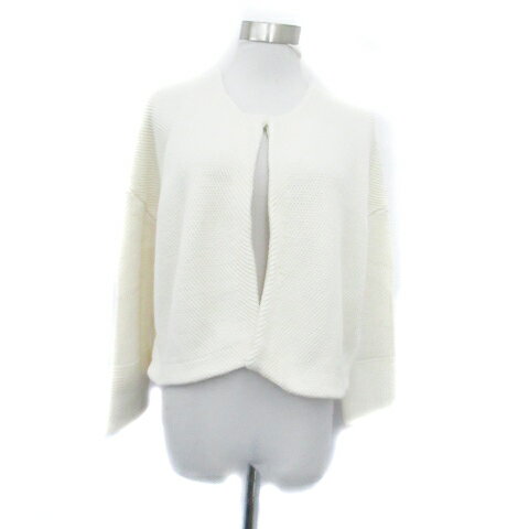 【中古】ノーブル NOBLE ニットカーディガン ミドル丈 前開き オフホワイト /HO34 レディース 【ベクトル 古着】 250822(4)