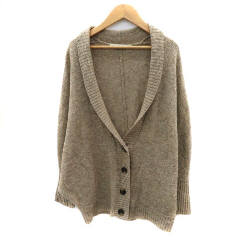 【中古】ミラーミラー Mirror Mirror on the wall ニットカーディガン ミドル丈 ベージュ /YK28 レディ..