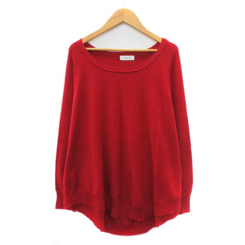 【中古】ファーリーレート Furry rate ニット カットソー 長袖 F 赤 レッド /YK40 レディース 【ベクトル 古着】 250909