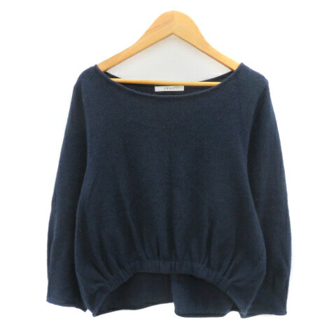 【中古】アナイ ANAYI ニット カットソー 七分袖 ウール 38 M 紺 ネイビー /YK26 レディース 【ベクト..