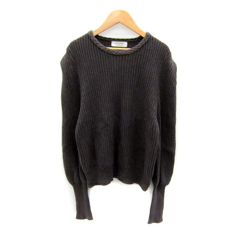 【中古】マージュール marjour ニット セーター 長袖 ラウンドネック 無地 M チャコールグレー /SY31 レディース 【ベクトル 古着】 250827