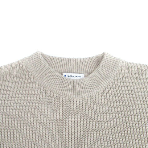 【中古】グローバルワーク GLOBAL WORK ニットチュニック クルーネック 長袖 M 薄茶 ライトブラウン /HO42 レディース 【ベクトル 古着】 250901 vectorpremium-18634030 ブランド古着ベクトルプレミアム店 サンプル画像3