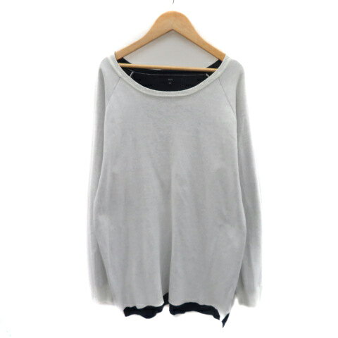 TESS ニット カットソー 長袖 ラウンドネック M オフホワイト /YK38 メンズ 250828