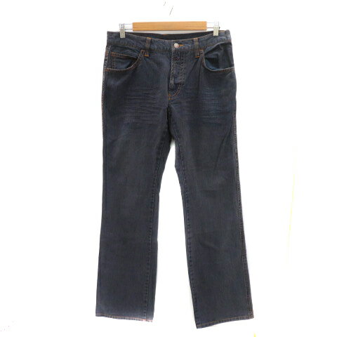 【中古】デュアル DUAL デニムパンツ ジーンズ ストレートパンツ ロング丈 33 M 紺 ネイビー /YK18 メンズ 【ベクトル 古着】 250818