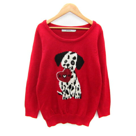 【中古】ジョイリッチ JOYRICH ニット セーター 長袖 ラウンドネック S 赤 レッド /SY38 レディース 【ベクトル 古着】 251009
