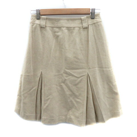 【中古】アンタイトル UNTITLED ボックスプリーツスカート ひざ丈 シルク混 2 ベージュ /YK14 レディース 【ベクトル 古着】 251009