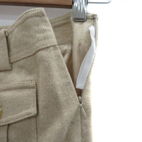 【中古】アンタイトル UNTITLED ボックスプリーツスカート ひざ丈 シルク混 2 ベージュ /YK14 レディース 【ベクトル 古着】 251009