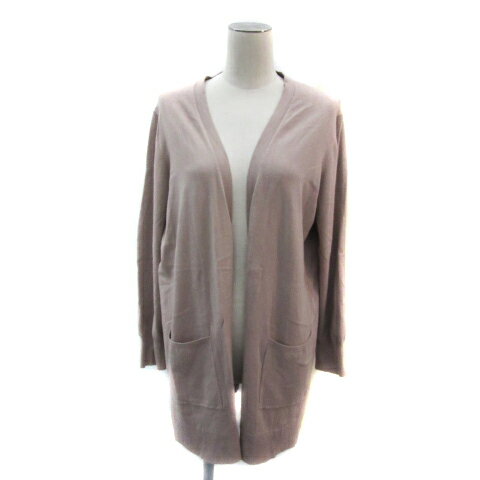 【中古】インデックス INDEX ニットカーディガン ミドル丈 前開き M ピンクベージュ /YS3 レディース 【ベクトル 古着】 251010(4)