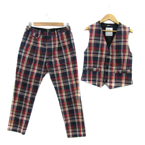 【中古】アールエヌエーエヌ RNA-N セットアップ 上下 ベスト ジレ ミドル丈 Vネック 前開き ストレー..